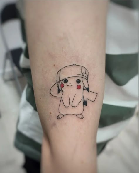 Cute Pikachu tattoo Pikachu Tattoo Design, Fancy Tattoo, Cute Halloween Tattoos, Pokemon Tattoos, Pokemon World, Pikachu Tattoo, Bicep Tattoo Men, Her Tattoo, One Tattoo