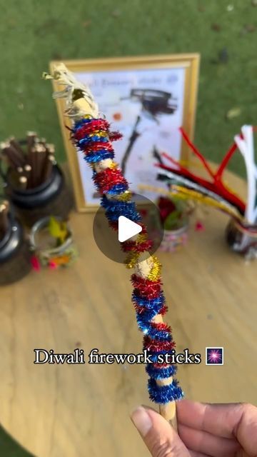 Katie Taylor on Instagram: "Make some firework sticks for Diwali or Bonfire night. You just need sticks, pipe cleaners and a bit of nature if you want to add it in. 

They’re good for getting finger muscles working in children’s hands and fun to play with once made. 

This activity is included in the Diwali download. I have a few resources linked to Diwali if you’re looking for any or want a connection with nature. 

Membership is available for those that want to download a few of my resources. Or purchase each one individually 🌿

#diwali #bonfirenight #firework #naturecraft #eyfs #earlyyears #earlyyearsideas #earlyyearsoutdoor #earlyyearsoutdoors #outdoorlearning #outdoorplay #outdoorcrafts #naturalclassroom #earlyyearsoutdoormembership #teacher #teaching #classroomideas #forestschool #c Diwali Eyfs, Diwali Fireworks, Diwali Activities, Katie Taylor, Dream Classroom, Connection With Nature, Dark Days, Teacher Teaching, Outdoor Crafts