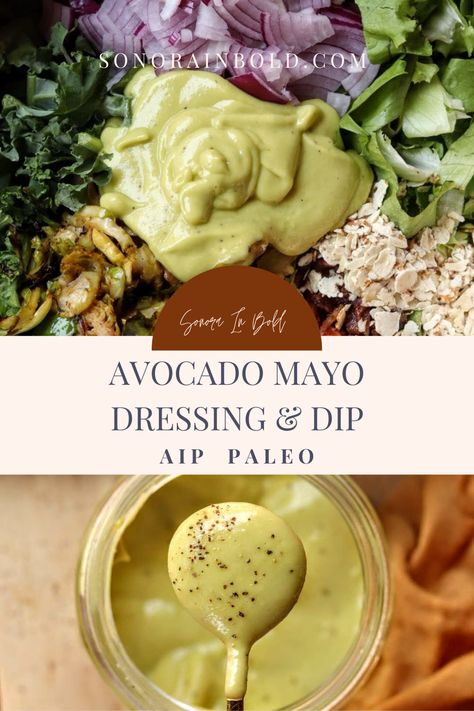 Aip Guacamole Recipe, Nomato Aip Sauce, Aip Salad Dressing Recipes, Aip Mayo Recipe, Aip Dressing Recipes, Aip Sauces And Dips, Aip Avocado Recipes, Aip Dip Recipes, Aip Salad Recipes