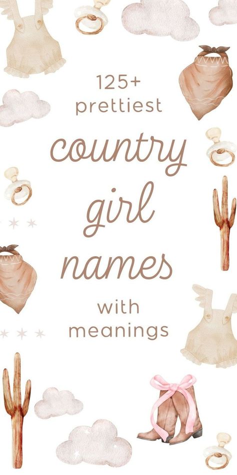 Wanna know the country baby girl names we are seriously crushing on for 2025? This Southern baby names list are the baby girl names that you don't hear every day - whether you love cute baby names, unique baby names, or majorly uncommon baby names, this full list of country baby names with meanings will give you tons of name inspiration for that sweet little one of yours! Cute Baby Names Unique, Baby Gurl Names, Country Baby Girl Names, Southern Baby Girl Names, Sweet Baby Girl Names, Southern Girl Names, Country Girl Names, Western Baby Names, Biblical Girl Names