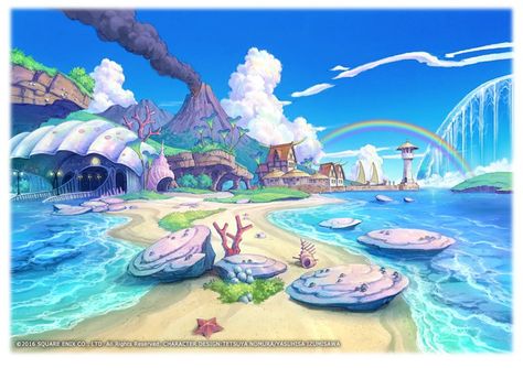 Besaid | Final Fantasy Wiki | Fandom Fantasy Beach Town, Book Imagination, Water City, Matcha Cake, Beach Village, Environment Props, Mermaid Lagoon, Fantasy Stuff, Beach Artwork