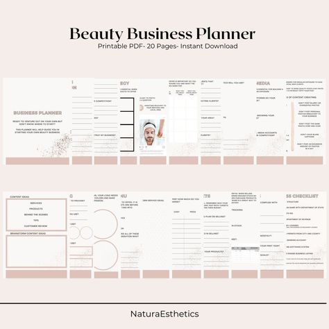 Beauty Business Plan, Business Binders, Business Plan Example, Starting Small Business, Skin Care Business, Business Foundation, Business Guide, Lash Salon, Business Checklist