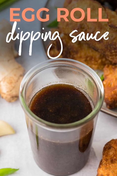 Our Egg Roll Dipping Sauce has all those rich, umami flavors we crave with a little touch of sweetness. Perfect for dipping our pork egg rolls or your favorite potstickers! Eggroll Sauce Recipe, Chinese Dipping Sauce Egg Rolls, Egg Roll Sauce Easy, Dip For Egg Rolls, Sauce For Egg Rolls Dipping, Soul Food Egg Rolls, Egg Roll Sauce Recipe, Egg Roll Dipping Sauce Recipes, Egg Rolls Dipping Sauce