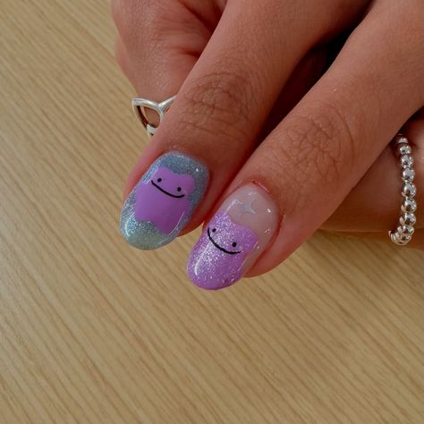 it's ditto!! one of the cutest pokémon sets ever for my dear friend @sophiesunwoo #nails #nailart #nailartist #gelnails #gelnailart #gelnaildesign #cutenails #aestheticnails #nailinspo #nailinspiration #pinterestnails #ditto #dittopokemon #dittonails #pokemonnails #buildergel #gelmanicures Gel Nail Design, My Dear Friend, Gel Nail Art, Gel Manicure, Cute Pokemon, Nails Nailart, Nail Artist, Dear Friend, Nails Inspiration