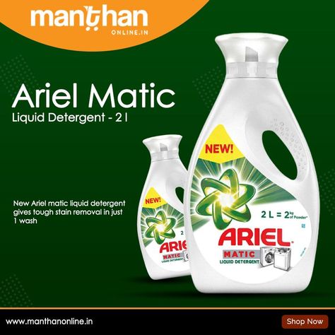 Buy Ariel Matic Liquid Detergent, 2l at manthanonline.in #Ariel #Manthanonline #Matic #LiquidDetergent Ariel Detergent, Insta Post, Liquid Detergent, Insta Posts, Stain Remover, Hot Deals, Dish Soap Bottle, Ariel, Cleaning Supplies