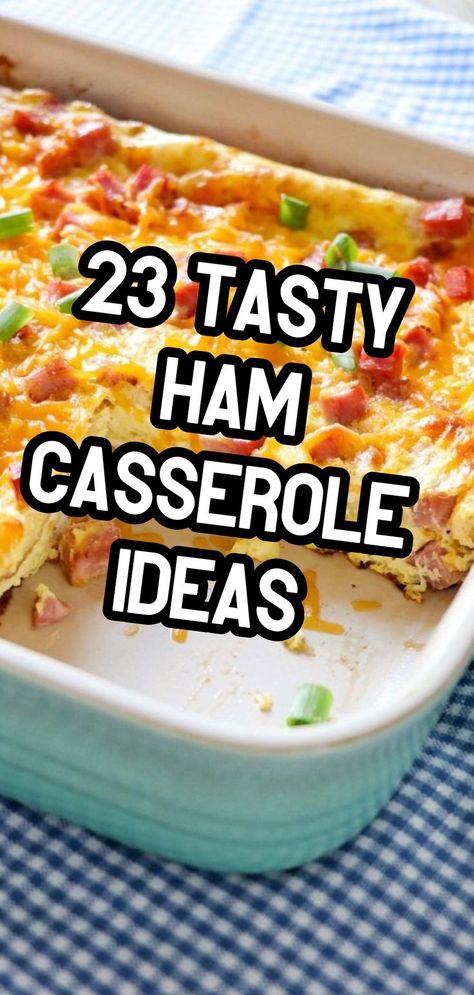 Enjoy 23 tasty ham casserole ideas, perfect for turning leftovers into a hearty meal! Visit our site for easy, flavorful recipes to make the most of your ham. Ham Dinner Casserole Recipes, Easy Ham Casserole Recipes For Dinner, Ham And Veggie Casserole, Slice Ham Recipes Dinners, Eggs And Ham Casserole, Ham Casseroles For Two, Dinner Recipe With Ham, Chunk Ham Recipes, Ham Freezer Meal Recipes