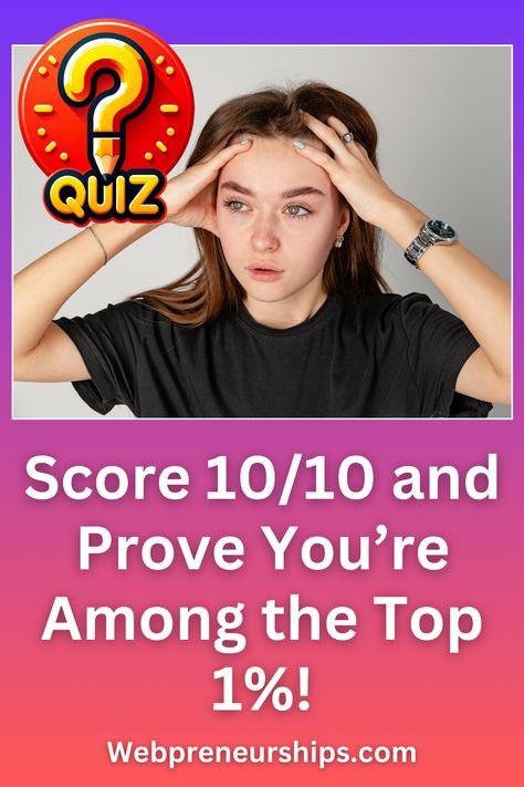 Test your general knowledge with this tough quiz. Only the sharpest minds can achieve a perfect score! #TriviaChallenge #GeneralKnowledgeQuiz #HardQuiz | quiz me | brain teasers | random facts | games | quizzes | iq test Random Knowledge Quiz, Iq Quizzes, Iq Test Questions, Hard Quiz, Pop Culture Trivia, Math Quizzes, Movie Quizzes, Calculator Words, Tv Trivia