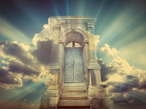 Who is Waiting at the Gates of Heaven? | Is St. Peter Waiting at the Pearly Gates? - Beliefnet Door To Heaven, What Is Heaven, False Facts, Heaven's Gate, Religious People, Rejoice And Be Glad, Desenho Tattoo, Kingdom Of Heaven, Heaven And Hell