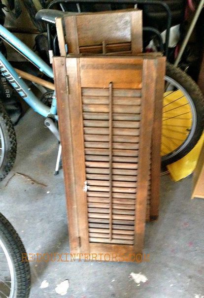 Shutters Repurposed Decor, Small Shutters, Shutter Projects, Shutter Decor, Chalk Paint Makeover, Hutch Makeover, Restoration Hardware Inspired, Diy Shutters, Home Decor Painting