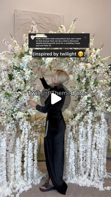 59K views · 3.5K likes | @katty_ferretti on Instagram: "🫶LINK IS IN THE BIO!  Items I use in this video are in my Amazon storefront in the “TWILIGHT-THEMED ARCH” folder." Diy Twilight Wedding Decor, Floral Backdrop Ideas, Twilight Wedding Theme, Twilight Themed Wedding, Backyard Wedding Elegant, Pillar Decorations, Diy Floral Centerpieces, White Wedding Arch, Twilight Wedding