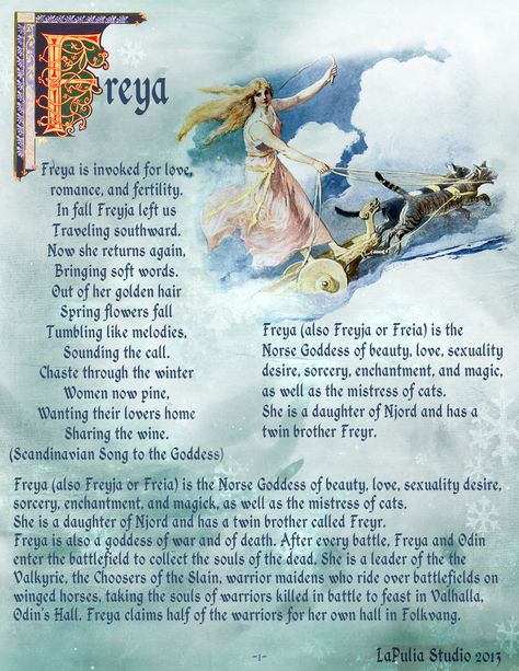 Goddess Freya page 1 - Book of Shadows Goddess Freya, Freya Goddess, Soft Words, Norse Goddess, Norse Myth, Norse Pagan, Magick Spells, Witchcraft Supplies, The Boogeyman