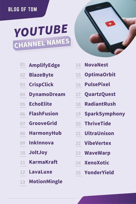 Are you looking to start a new YouTube channel for your business but don't know what to name it? Check out this list of the best YouTube channel names that will help you get started. These names are creative, engaging and perfect for any business. So what are you waiting for? Start brainstorming today! #youtubechannelnames #youtubenames Best Youtube Name Ideas, Catchy Youtube Channel Names, Unique Name For Youtube Channel, Aesthetic Name Ideas For Youtube Channel, Unique Youtube Channel Names, Gaming Channel Names Ideas, Yt Names Ideas, Youtube Name Ideas For Channel, Youtube Names Creative