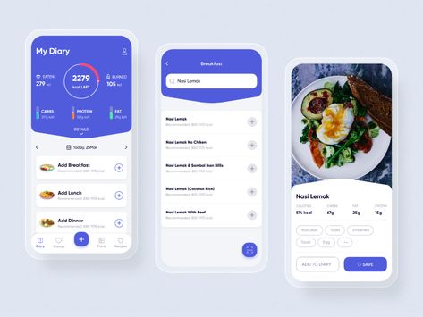 Diet & Food Tracker App by Afsar Hossen for Hook & Hub on Dribbble Fitness Apps Design, Food Tracker App, Health Tracker App, การออกแบบ Ui Ux, Diary App, Nutrition App, Nutrition Tracker, Food Tracking, Food Logo Design Inspiration