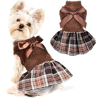 Chihuahua Outfits, Sweater Dress Winter, Dog Clothes Patterns Sewing, Plaid Sweater Dress, Pets Clothes, Animal Clothes, Clothes For Dogs, Chihuahua Clothes, Cat Apparel