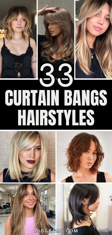 Save this pin for trendy curtain bangs hairstyles that will take your look to the next level! Elevate your style with these chic and versatile bangs. Tap to discover how to transform your appearance with this must-have hair trend. #CurtainBangs #HairstyleInspo #FashionBlog Long Bangs With Straight Hair, How To Grow Out Bangs Into Curtain Bangs, Curtain Bangs Medium Hair Glasses, Bangs Hairstyles Straight Hair, Beef Curtain Bangs, Long Bangs With Glasses, Hairstyles For Curtain Bangs, Curtain Bangs With Long Hair, Curtain Bangs Ideas