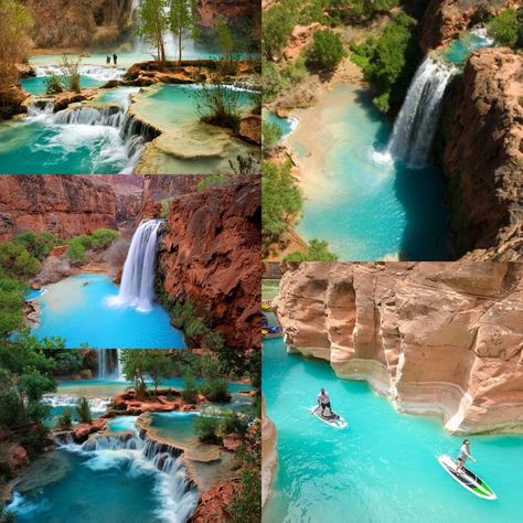 Lake Havasu Falls, Arizona. Havasu Falls Arizona, Havasu Canyon, Havasu Falls, Arizona Road Trip, Lake Havasu City, Lake Havasu, Adventure Bucket List, Arizona Travel, National Parks Trip