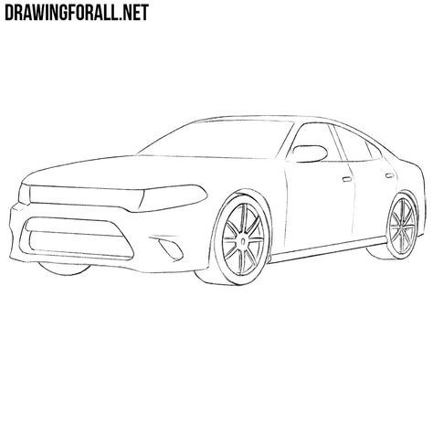 Dodge Charger Hellcat, Moto Car, Family Painting, Car Drawings, Learn How To Draw, Drawing Lessons, Dodge Challenger, Dodge Charger, Charger Car