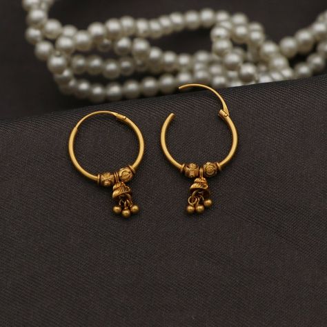 Traditional Gold Hoop Earrings For Party, Traditional Small Hoop Gold Earrings, Baby Earrings Gold Indian, 4 Grams Gold Ear Rings, Gold Hoop Earrings Indian, Traditional Small Hoop 22k Gold Earrings, 2 Grams Gold Earrings Designs, Handmade Gold Bollywood Hoop Earrings, Traditional 22k Gold Hallmarked Hoop Earrings