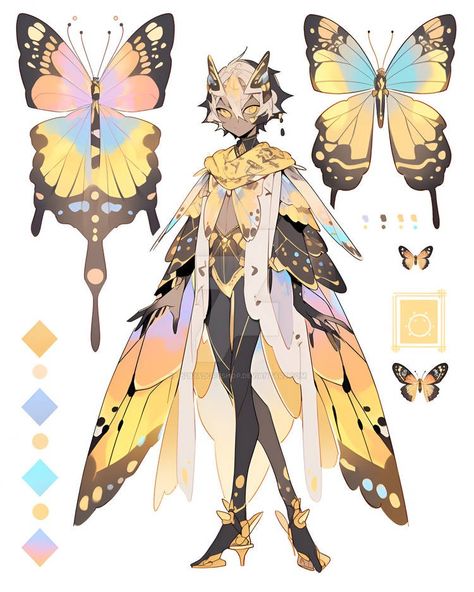 Human Butterfly Drawing, Fairy Outfit Design, Moth Hybrid Human, Moth Inspired Outfit, Butterfly Humanoid, Anthro Butterfly, Butterfly Cloak, Butterfly Character Design, Moth People