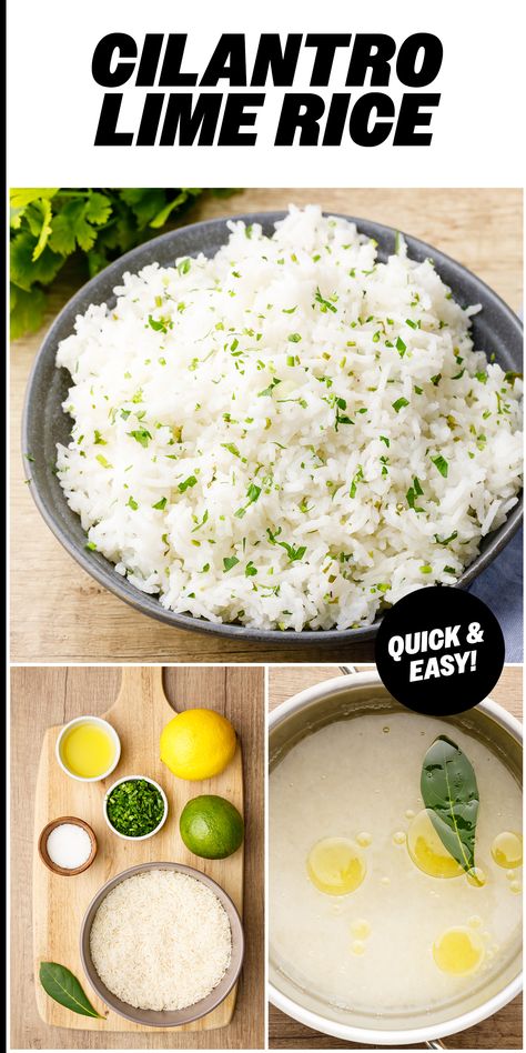 Cilantro Lime Rice (Chipotle Copycat Recipe) - Nurtured Homes Chipotle Lime Rice, Easy Cilantro Lime Rice, Cilantro Rice Recipe, Homemade Burritos, Chipotle Rice, Chipotle Copycat Recipes, Chipotle Copycat, Cilantro Lime Rice Recipe, Cilantro Rice