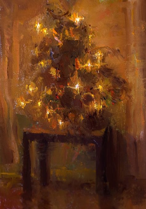 Clague Fine Art Blog: Christmas Traditions Dark Victorian, Tree Paintings, Christmas Tale, Master Of Fine Arts, Christmas Tree Painting, Time Painting, Landscape Art Painting, 12 December, Southwest Art