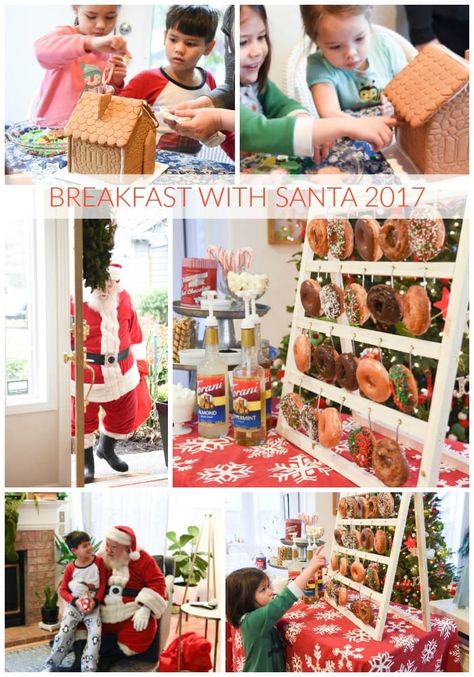 Donuts With Santa Ideas, Breakfast With Santa Birthday Party, Santa Brunch Ideas, School Christmas Breakfast Party, Brunch With Santa Ideas, Breakfast With Santa Activities, Breakfast With Santa Fundraiser, Breakfast With Santa Decorations, Breakfast With Santa Ideas Events