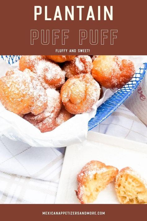 Plantain Puff Puff, Plantain Dessert, Overripe Plantain Recipes, Plantain Dessert Recipes, Sweet Plantain Recipes, Plantain Recipes, Boricua Recipes, Puff Recipe, Food Science