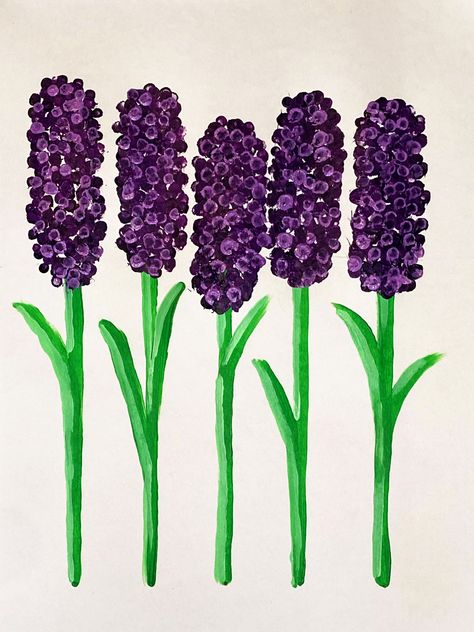 Hyacinth - Art to Remember Painting Hyacinth, Thumb Painting, Art To Remember, Donut Drawing, Project Abstract, Hyacinth Flowers, Spring Art Projects, Flamingo Flower, Garden Activities