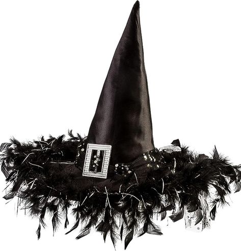 Halloween Diy Hair, Witchs Hat, Witch Hats Costume, Witch Costumes, Black Halloween Dress, Witches Hat, Satin Noir, Halloween Witches, Halloween Costume Shop