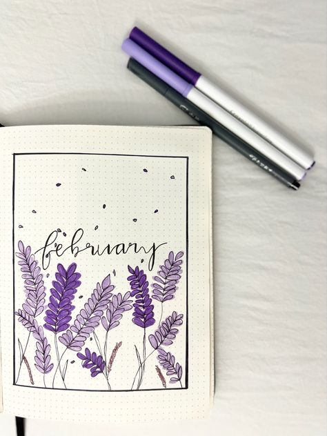 Monthly Cover Page Idea for bullet journal Month Page Bullet Journal, Monthly Cover Page Bullet Journal, Bullet Journal Month Cover, February Cover Page, Monthly Cover Page, Page Bullet Journal, Bullet Journal Month, Bullet Art, Bullet Journal Ideas