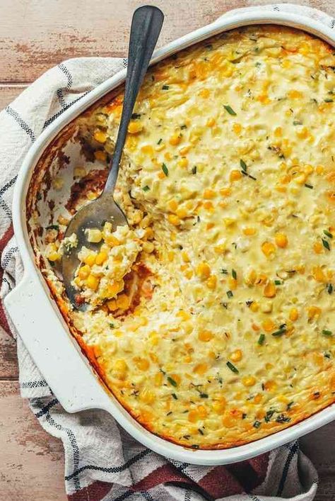 Do you prefer a buttery, fluffy soufflé-like pudding or a creamy, cheesy casserole speckled with kernels? Here are 12 corn casserole recipes to help you find a new favorite. Corn pudding (also known as corn casserole) is also a great way to make use of corn when it's in season—if we're not making creamed corn, of course. #cornrecipes #sidedishes #holidaysides #cornrecipes #cornpudding #corncasserole Corn Casserole With Yellow Rice, Indian Corn Casserole, Cajun Corn Casserole, Corn Casserole Without Cream Style Corn, Corn Souffle With Jalapenos, Corn Pudding Recipe, Jiffy Corn Souflee, Corn Pudding Souffle, Savory Corn Pudding