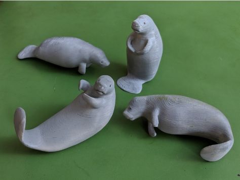 Manatee Art, Swimsuit Poses, Pokemon Jewelry, Easy Clay Sculptures, Sea Cow, Digital Sculpting, 3d Printer Designs, Manatees, Pottery Gifts