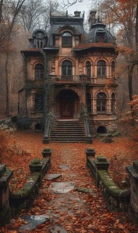 Creepy Mansion, Creepy Garden, Dark House Aesthetic, Gothic Homes, Creepy Old Houses, Derelict House, Real Haunted Houses, Old Victorian Homes, Creepy Houses