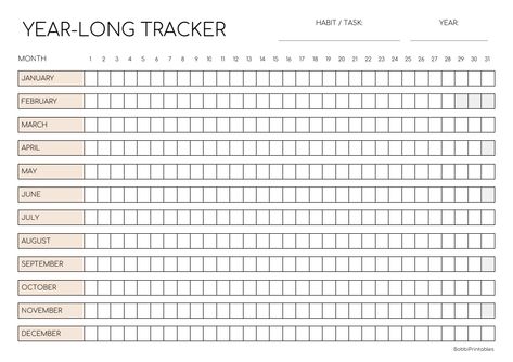 Year-Long Tracker - Google Drive Daily Planner Notepad, Year In Pixels, Progress Tracker, Daily Schedule Template, Annual Planner, Habit Tracker Bullet Journal, Monthly Planner Template, Bullet Journal Banner, Habit Tracker Printable