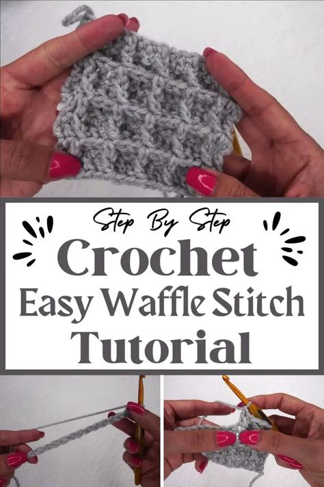 How To Crochet Waffle Stitch For A Squishy Soft Texture - Yours Crafts Crochet Waffle, Crochet Cluster Stitch, Crochet Waffle Stitch, Cozy Texture, Popular Crochet, Half Double Crochet Stitch, Winter Scarves, Front Post Double Crochet, Step By Step Crochet