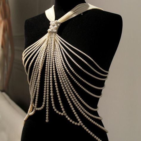 Mikimoto pearl body jewel Black Mannequin, Jewellery Pearl, Pearl Top, Shoulder Jewelry, Shoulder Necklace, Trendy Jewerly, Avatar Dr, Mikimoto Pearls, Pandora Avatar