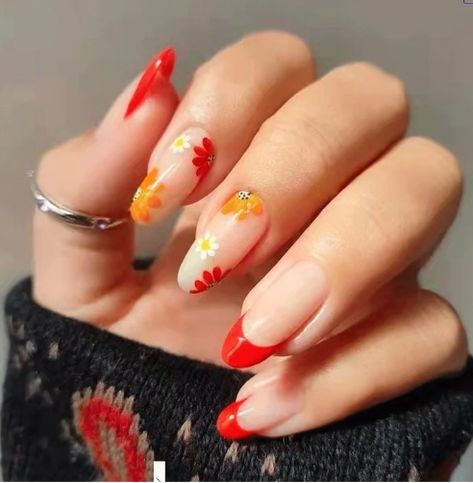 Nails Flower, Nagel Tips, Valentine Nails, Cute Nail Ideas, Nail Type, Flower Nail Art, Short Acrylic, Manicures Designs, Short Acrylic Nails