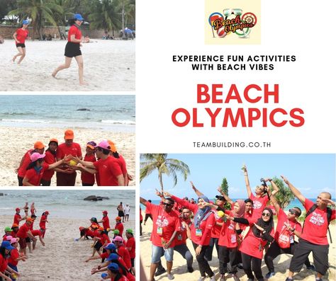 Our Beach Olympics team building event is a safe and fun way to get your team members to interact with each other in a friendly and competitive environment. #teambuilding #groupactivities #corporateevent #seminaractivity #funactivities #businesseventthailand #thailandevents #beachvibes #beachactivities Team Building Beach Games, Beach Team Building Activities, Beach Olympics, Outdoor Team Building Activities, Team Building Challenges, Olympic Podium, Fun Team Building Activities, Team Building Games, Team Bonding