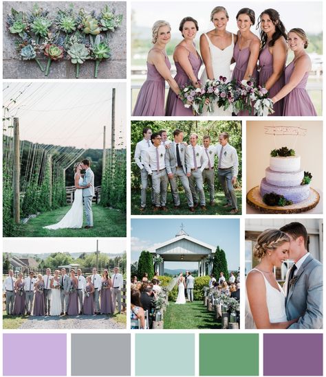 Succulents Wedding Flowers, Succulent Wedding Table, Rustic Bridesmaid Dresses, Succulent Wedding Decor, Wisteria Bridesmaid Dresses, Wedding Colors Spring, Wisteria Wedding, Gray Wedding Colors, Succulent Boutonniere