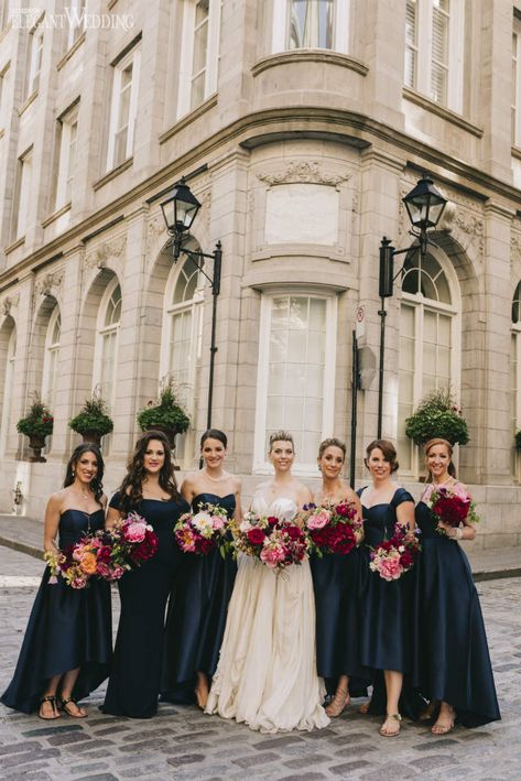 Midnight Blue Wedding Dress Navy Bridesmaids, Navy Winter Bridesmaid Dresses, Bridesmaid Navy Blue Dresses, Bridesmaids Navy Blue, Flowers For Navy Bridesmaid Dresses, February Bridesmaid Dresses, Navy Mismatched Bridesmaids, January Bridesmaid Dresses, Navy Bridesmaid Dresses Fall