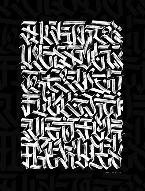 modern blackletter | #1 on Behance Blackletter Calligraphy, Best Graffiti, Graffiti Lettering Fonts, Calligraphy Art Print, Tattoo Lettering Fonts, Caligraphy Art, Graffiti Alphabet, Graffiti Font, Calligraphy Alphabet