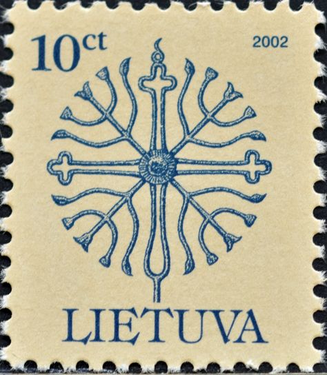 Lithuania (01) 2002 Definitive issue Baltic Symbols Lithuania Tattoo, Lithuanian Ornaments, Lithuanian Traditions, Lithuanian Symbols, Lithuanian Folk Art, Baltic Symbols, Lithuanian Art, Slavic Symbols, Scandinavian Folk Art