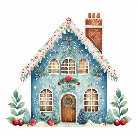 Page 40 | Watercolor Christmas House Images - Free Download on Freepik From Our House To Yours Merry Christmas, Christmas Houses Drawings, Christmas House Clipart, Whimsical Houses Drawing, Painted Christmas Houses, Watercolor Gingerbread House, Christmas House Painting, Christmas House Drawing, Christmas Town Illustration