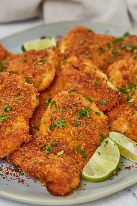 Chicken Thigh Tenders, Breaded Boneless Chicken Thighs, Chicken Thigh Parmesan, Chicken Thigh Parmesan Recipe, Parmesan Chicken Thighs, Breaded Chicken Thighs, Baked Bbq Chicken Recipes, Baked Parmesan Chicken, Air Fryer Recipes Chicken Thighs