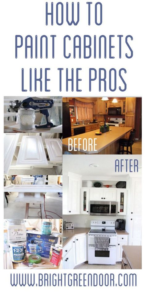 Best Tutorials for Painting Cabinets with a Sprayer Spray Paint Cabinets, How To Spray Paint, Paint Cabinets, Paint Cabinets White, Cabinets White, Plywood Cabinets, Kitchen Cabinets Makeover, New Kitchen Cabinets, Up House