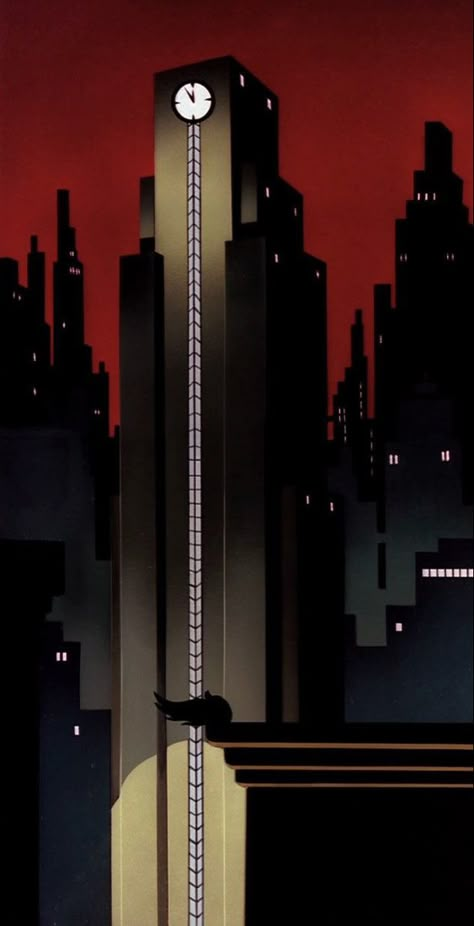 Art Deco City, Dark Deco, Batman Comic Wallpaper, Art Deco Artwork, Batman Poster, Univers Dc, Batman Artwork, Batman The Animated Series, Batman Wallpaper