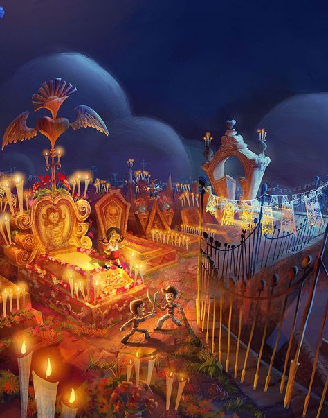 Concept art of The Book of Life - Young Manolo and Joaquin fight over Maria Book Of Life Costume, Life Costume, Book Of Life Movie, The Book Of Life, Physical Media, Star Coffee, Movie Review, Popular Books, Mexican Art