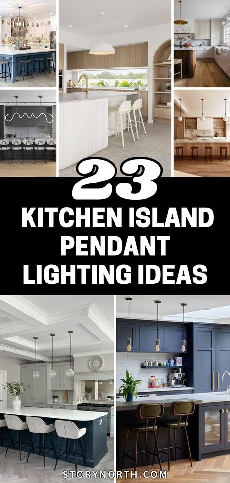 Save this pin for top-notch kitchen island pendant lighting ideas to transform your home decor! Get inspired with these innovative designs and elevate your kitchen space. #HomeDecor #KitchenIsland #PendantLighting #InteriorDesign Kitchen Island Lighting With Dark Cabinets, Kitchen Island Lighting Vaulted Ceiling, Kitchen Island Without Pendant Lights, Above Island Lighting, Over Island Pendant Lights, Pendent Lighting Over Island, Lighting Ideas For Kitchen, Kitchen Island Pendant Lighting Ideas, Pendant Lighting Over Kitchen Island