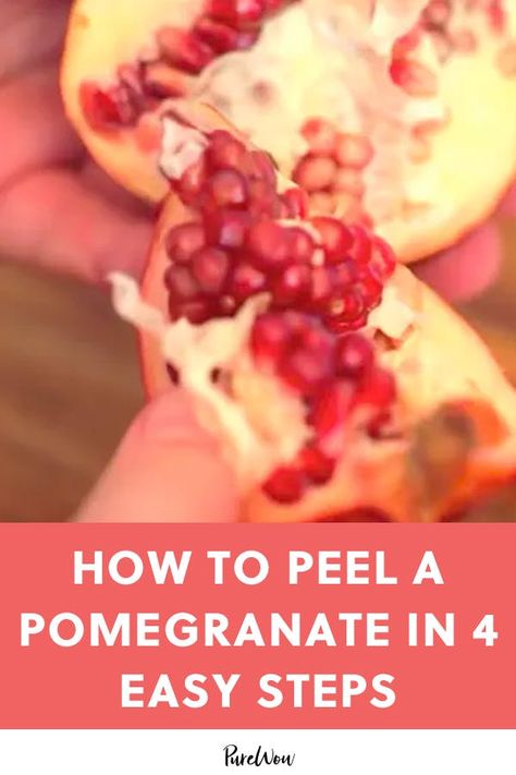 How to Peel a Pomegranate Without Making a Total Mess #purewow #how-to #cooking #fruit #food How To Peel A Pomegranate, How To Peel Pomegranate Easily, Peel Pomegranate How To, How To Clean Pomegranate, How To Remove Pomegranate Seeds, Freeze Pomegranate Seeds, Peanut Butter Cream Pie, Recipe Hacks, Pomegranate Recipes