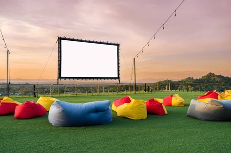 Are you dreaming of creating your own outdoor cinema in the comfort of your own back garden?
Whether you’re looking to watch the latest blockbusters or stream the Euros on the big screen, there are many ideas to fit every budget, helping you to create your own cinema extravaganza right outside your back door. Garden Cinema, Open Air Cinema, Outdoor Cinema, Cinema Experience, Citronella Candles, Plywood Sheets, Projector Screen, Home Cinema, Festoon Lighting